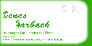 denes harbach business card